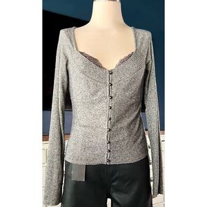 Anthropologie Grey Cardigan M
